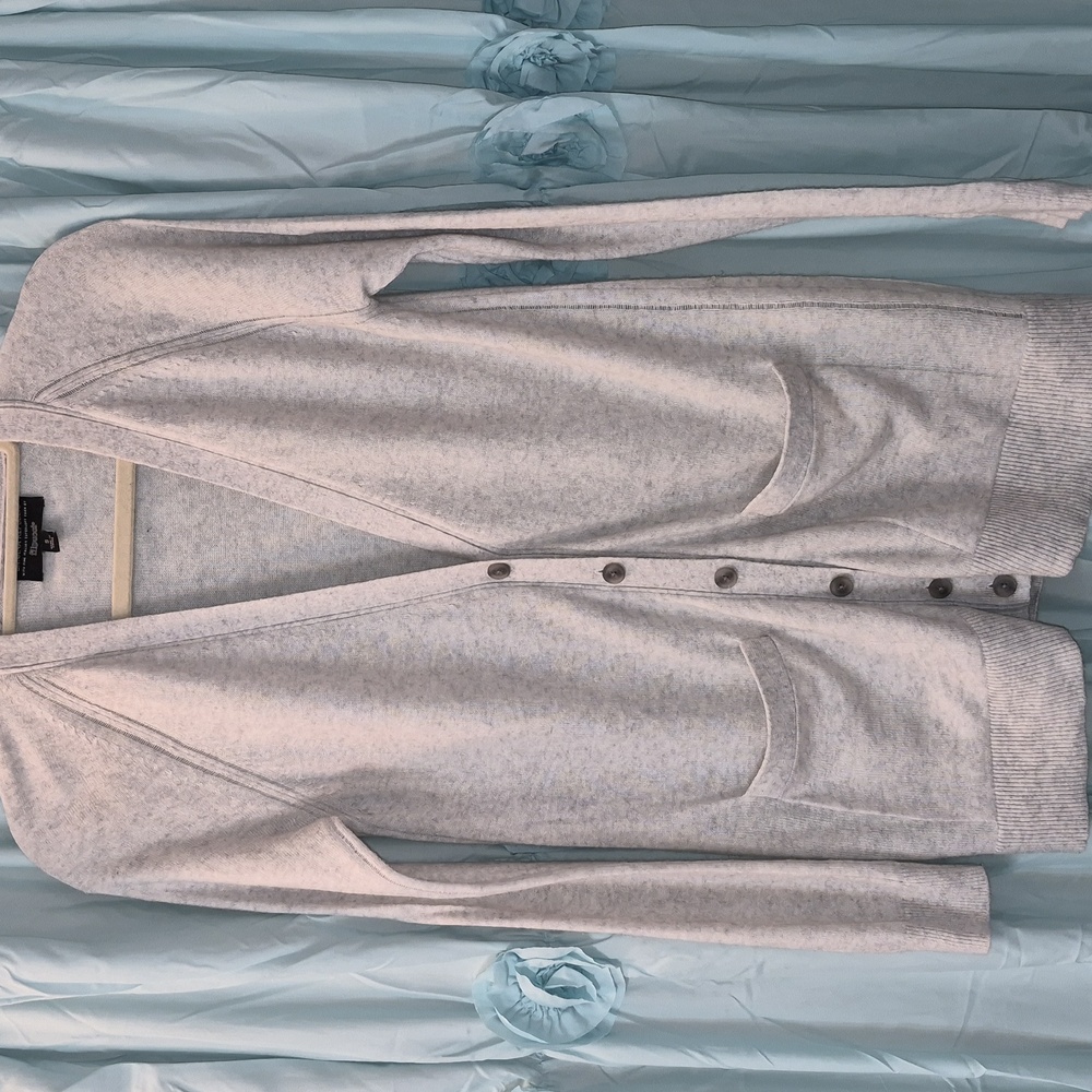 Banana Republic Women's Gray V Neck Cardigan Sweater Flipucci Italian Sz S